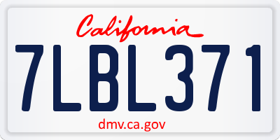 CA license plate 7LBL371