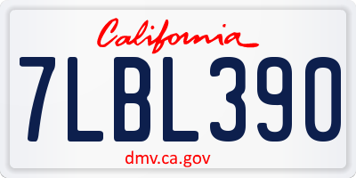 CA license plate 7LBL390