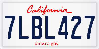 CA license plate 7LBL427