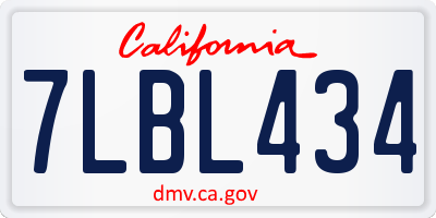 CA license plate 7LBL434
