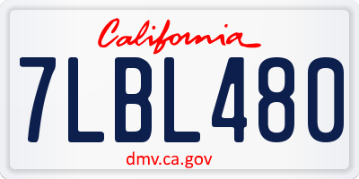 CA license plate 7LBL480
