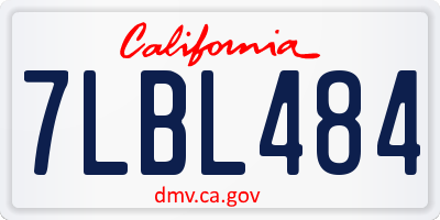 CA license plate 7LBL484