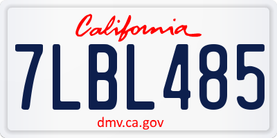 CA license plate 7LBL485