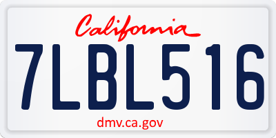 CA license plate 7LBL516