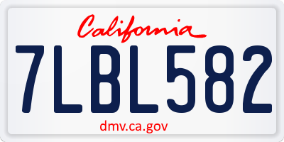 CA license plate 7LBL582