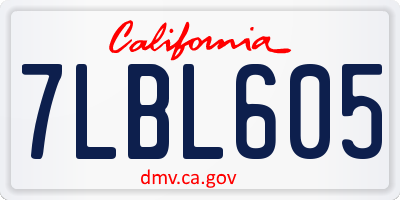 CA license plate 7LBL605