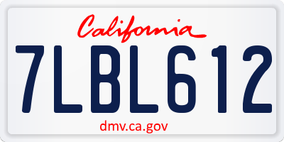 CA license plate 7LBL612