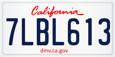 CA license plate 7LBL613