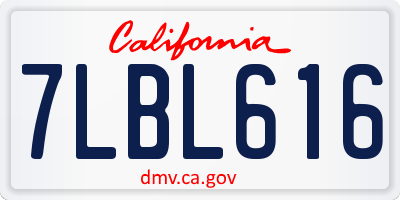 CA license plate 7LBL616