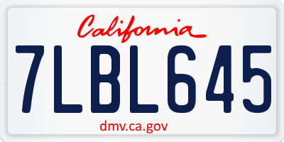 CA license plate 7LBL645