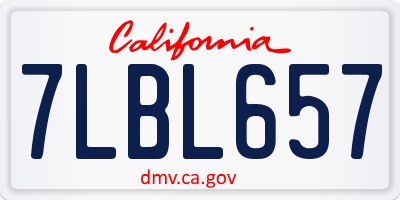 CA license plate 7LBL657