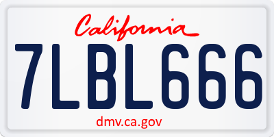 CA license plate 7LBL666