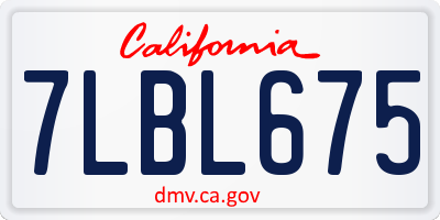 CA license plate 7LBL675