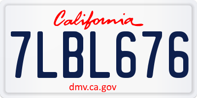 CA license plate 7LBL676