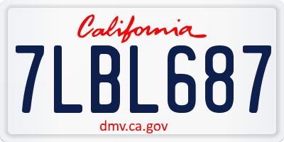 CA license plate 7LBL687