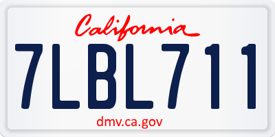 CA license plate 7LBL711