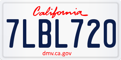 CA license plate 7LBL720