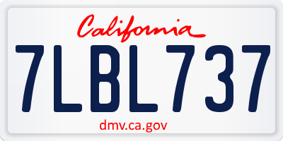 CA license plate 7LBL737