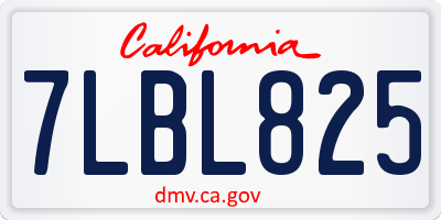 CA license plate 7LBL825