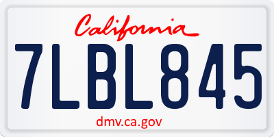 CA license plate 7LBL845