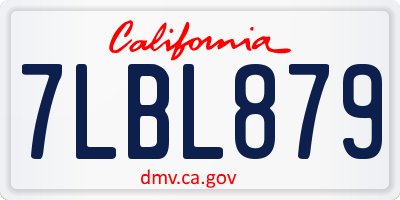 CA license plate 7LBL879