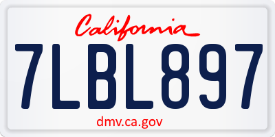 CA license plate 7LBL897