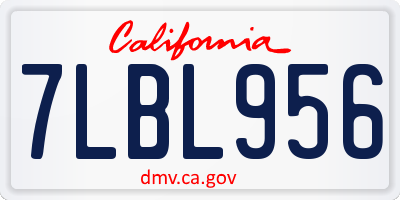 CA license plate 7LBL956