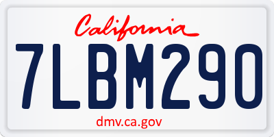 CA license plate 7LBM290