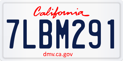 CA license plate 7LBM291