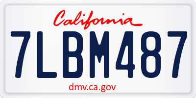CA license plate 7LBM487