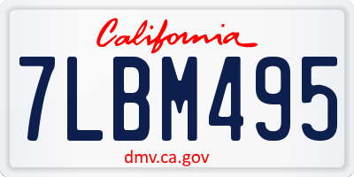 CA license plate 7LBM495