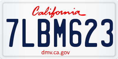 CA license plate 7LBM623