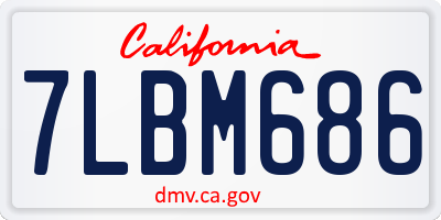 CA license plate 7LBM686