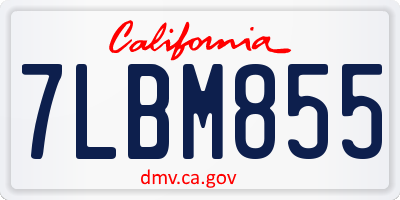 CA license plate 7LBM855
