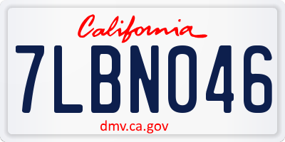 CA license plate 7LBN046