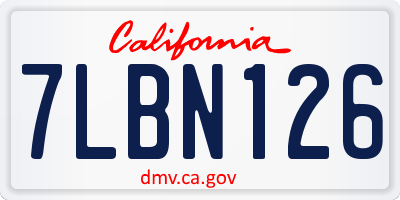CA license plate 7LBN126