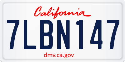 CA license plate 7LBN147