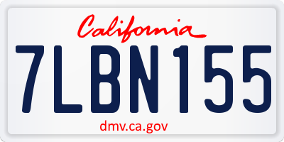 CA license plate 7LBN155