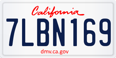 CA license plate 7LBN169