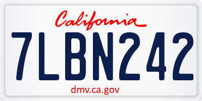 CA license plate 7LBN242