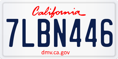 CA license plate 7LBN446