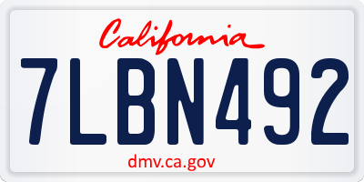 CA license plate 7LBN492