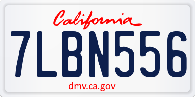 CA license plate 7LBN556