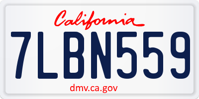 CA license plate 7LBN559
