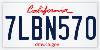 CA license plate 7LBN570