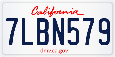 CA license plate 7LBN579