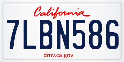 CA license plate 7LBN586
