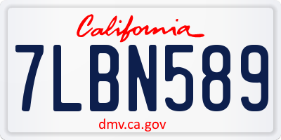 CA license plate 7LBN589
