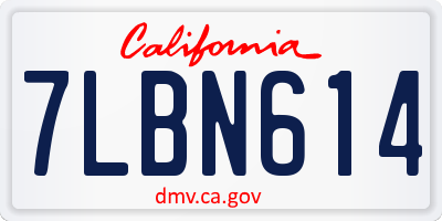 CA license plate 7LBN614