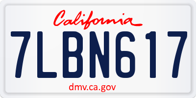 CA license plate 7LBN617